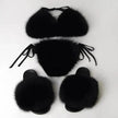Fox Fur Trim Split Boudoir Lingerie Top