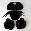 Fox Fur Trim Split Boudoir Lingerie Top