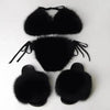 Fox Fur Trim Split Boudoir Lingerie Top