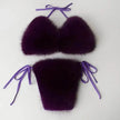 Fox Fur Trim Split Boudoir Lingerie Top