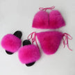 Fox Fur Trim Split Boudoir Lingerie Top