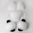 Fox Fur Trim Split Boudoir Lingerie Top