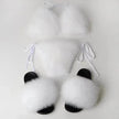 Fox Fur Trim Split Boudoir Lingerie Top