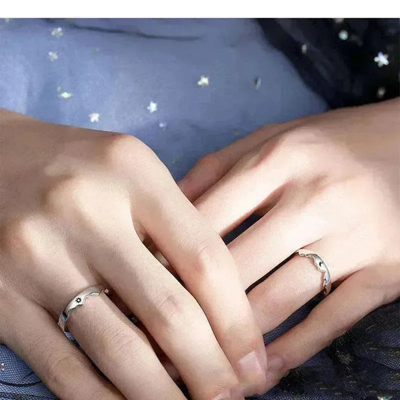 Sun Moon Couple Ring Sterling Silver Luxury Niche Design Sense Ring
