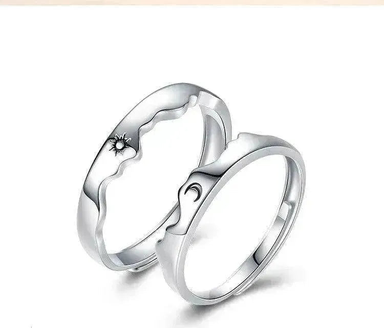 Sun Moon Couple Ring Sterling Silver Luxury Niche Design Sense Ring