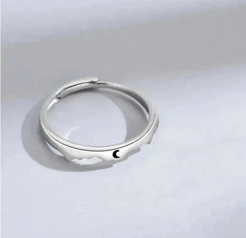 Sun Moon Couple Ring Sterling Silver Luxury Niche Design Sense Ring
