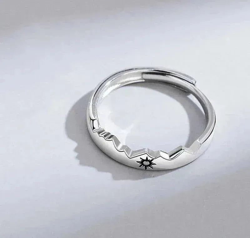 Sun Moon Couple Ring Sterling Silver Luxury Niche Design Sense Ring