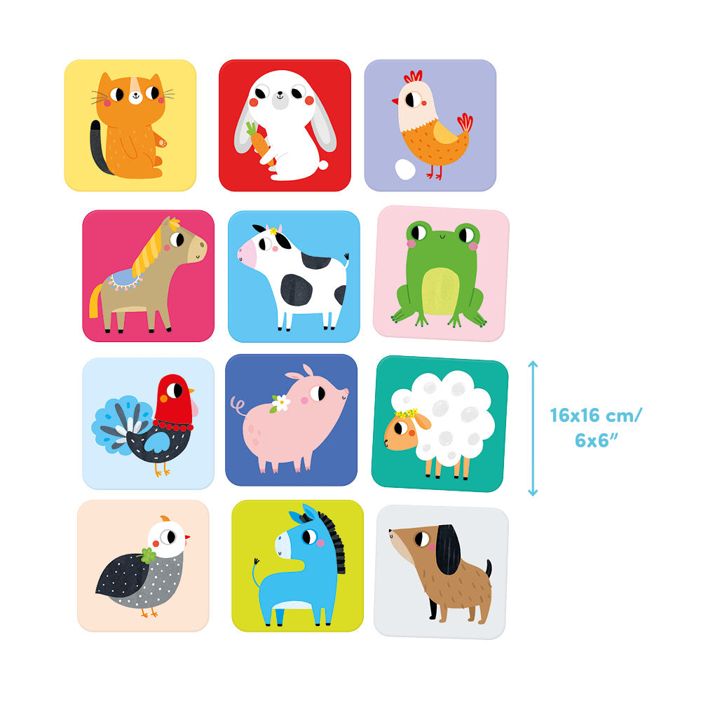 BANANA PANDA - SUUUPER SIZE - MEMORY GAME FARM ANIMALS 24 cards (2+)
