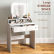 Zee Makeup Vanity Desk with LED Lights-White