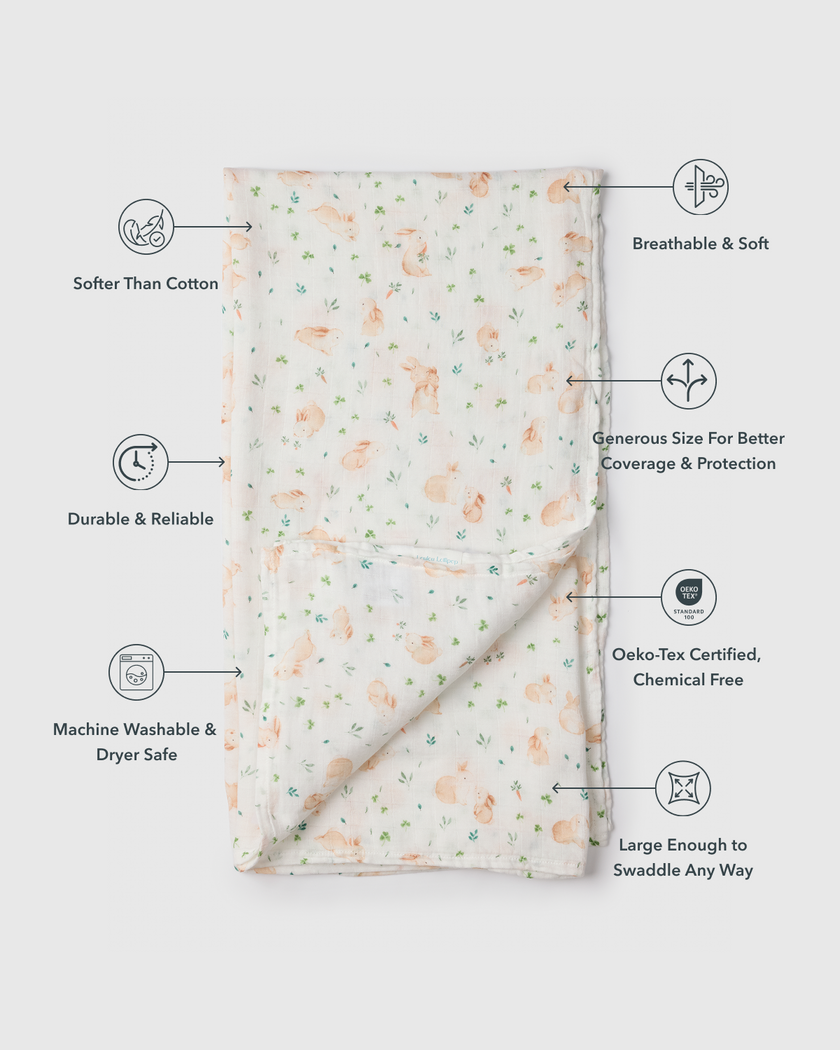 Muslin Swaddle - Bunny Meadow