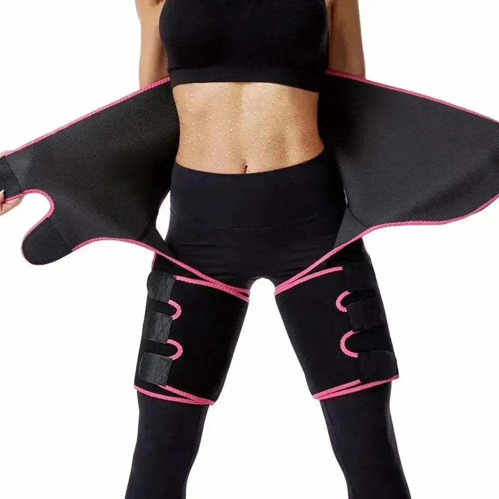 Sweat High Waist Thigh Trimmer Butt Lifter Shapewear Belt 3 In 1 Adjustable Belt