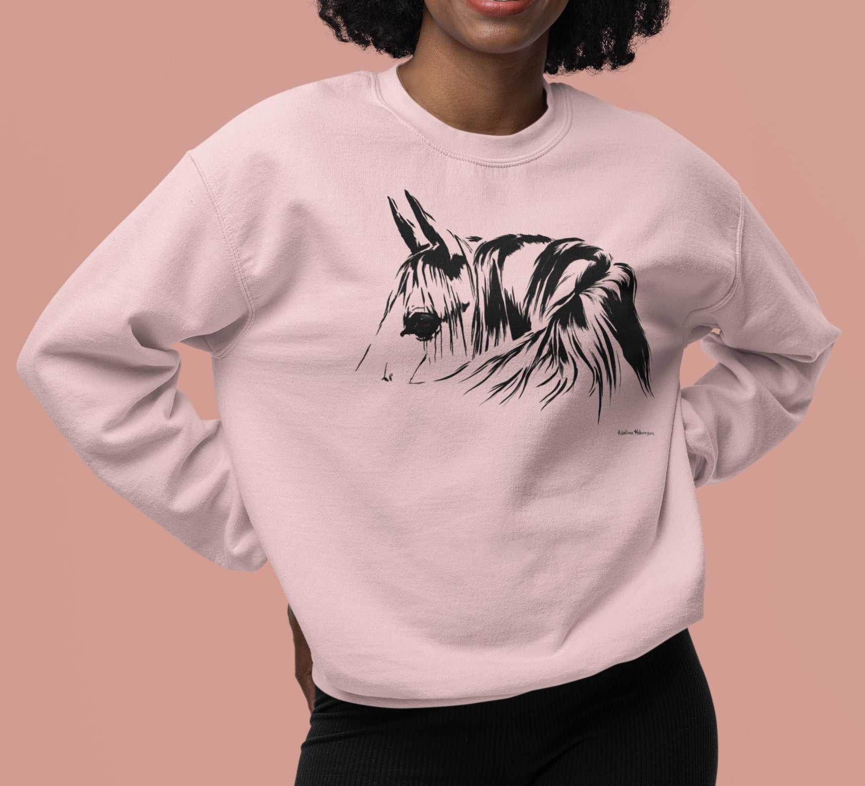 Simplicity Horse Portrait Sweatshirt – Elegant Clean Lined Graphic Apparel