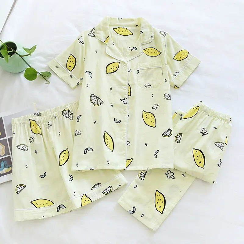 Sweet Purified Cotton Gauze Pajamas For Women