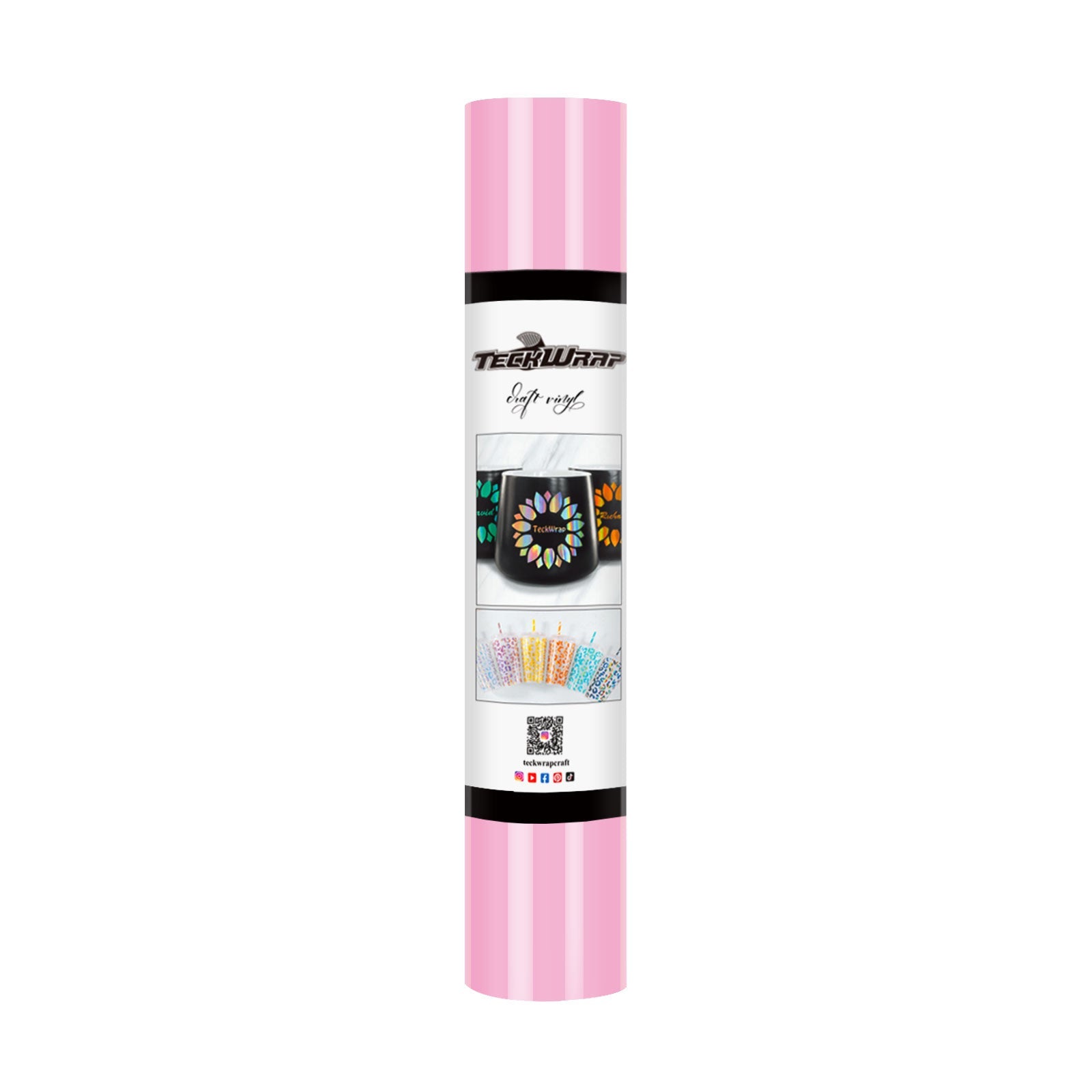 TeckWrap Glossy Adhesive Vinyl - Sweet Pink | Ideal for Art Projects, Decals, and More!