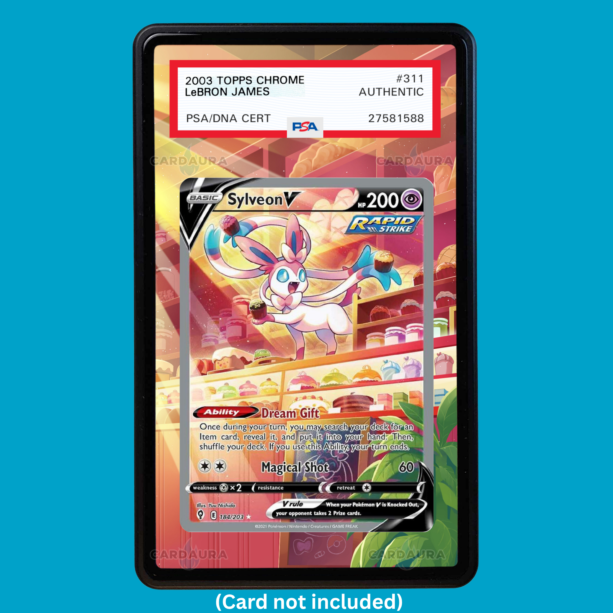 Sylveon V 184/203 Evolving Skies (Graded) Display Case