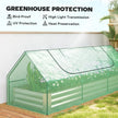 8.6 x 3 x 1ft Raised Garden Bed with Mini Greenhouse, Galvanized Raised Garden Bed with Cover for Herbs and Vegetables, Small Greenhouse for Patio Garden Balcony, Green