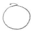 TARA Or Blanc (Couleur Argentée) : Collier à texture peau de serpent en forme de chevrons entrelacés.