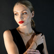 TARA Gold: Intertwined Herringbone Snake Skin Textured Necklace.