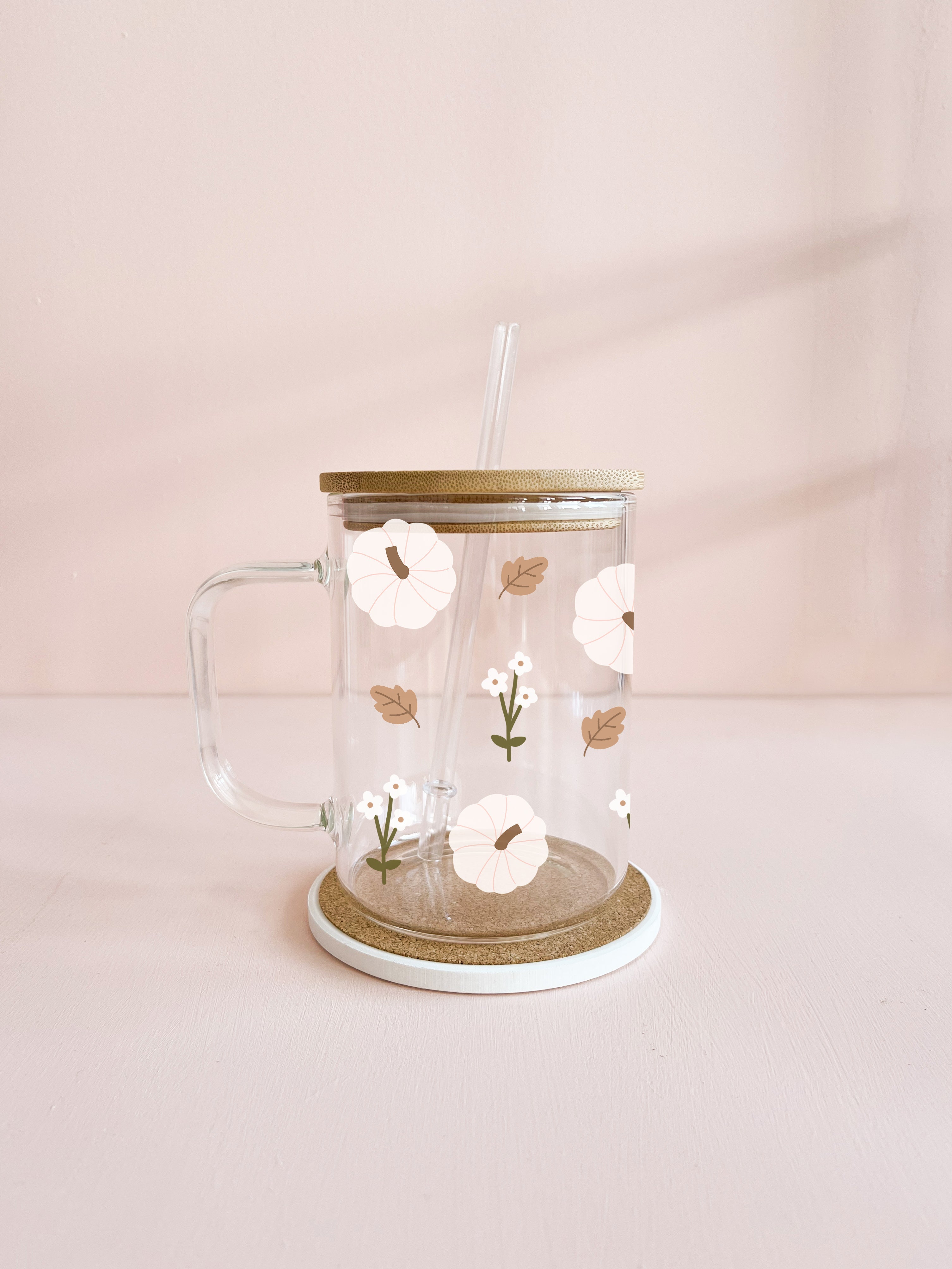 Tasse boho 17oz - Citrouilles blanches