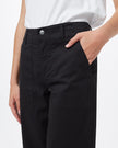 Twill Cropped Wide Leg Pant