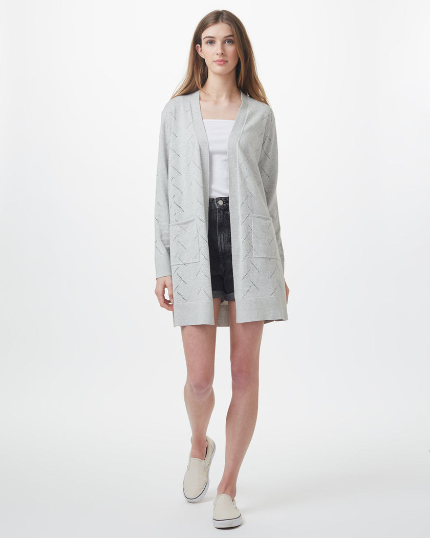 Highline Cotton Sage Tree Stitch Cardigan