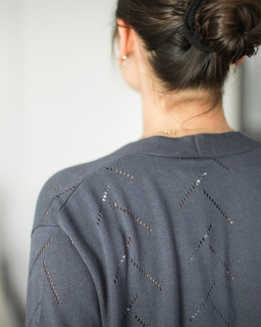 Highline Cotton Sage Tree Stitch Cardigan