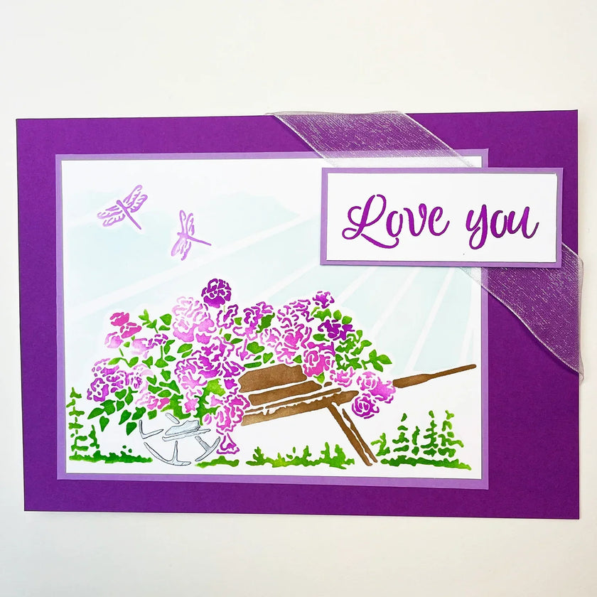 The Crafters Workshop A2 Layered Happy Wheelbarrow