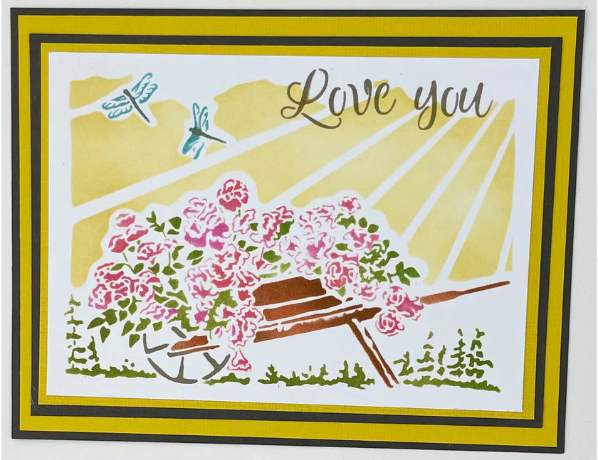The Crafters Workshop A2 Layered Happy Wheelbarrow