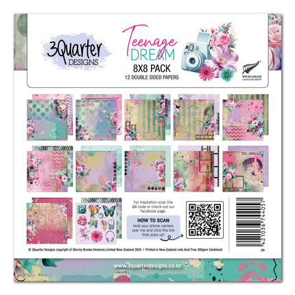 3Quarter Designs Teenage Dream 8x8 Paper Pack
