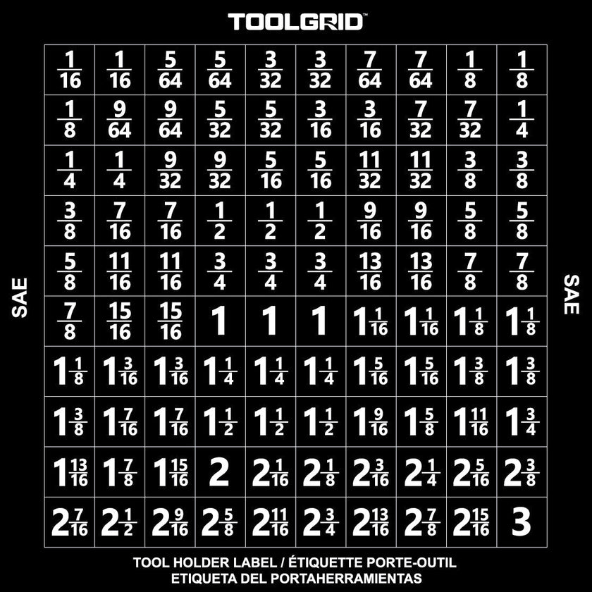 Étiquettes d'identification des outils et des clips Toolgrid®