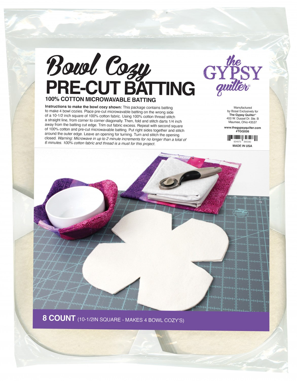 Gypsy Quilter Bowl Cozy Pre-Cut Batting 10 1/2