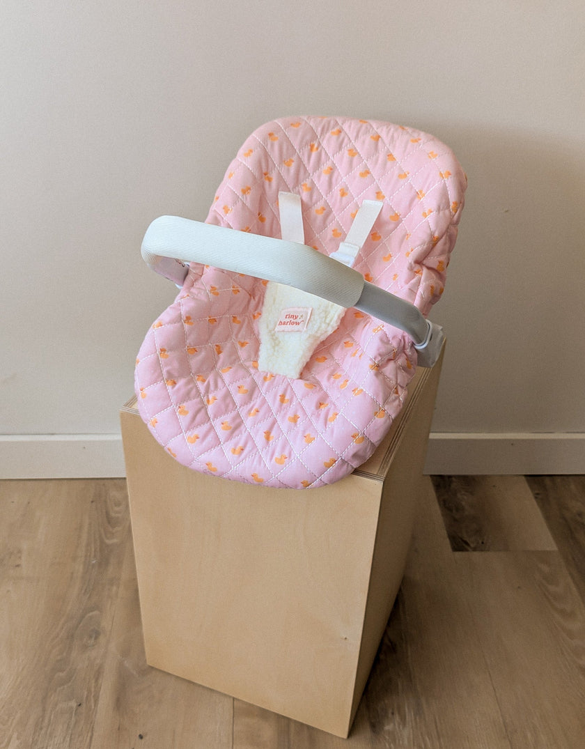 Doll Car Seat - Pink ducky - Tiny Harlow
