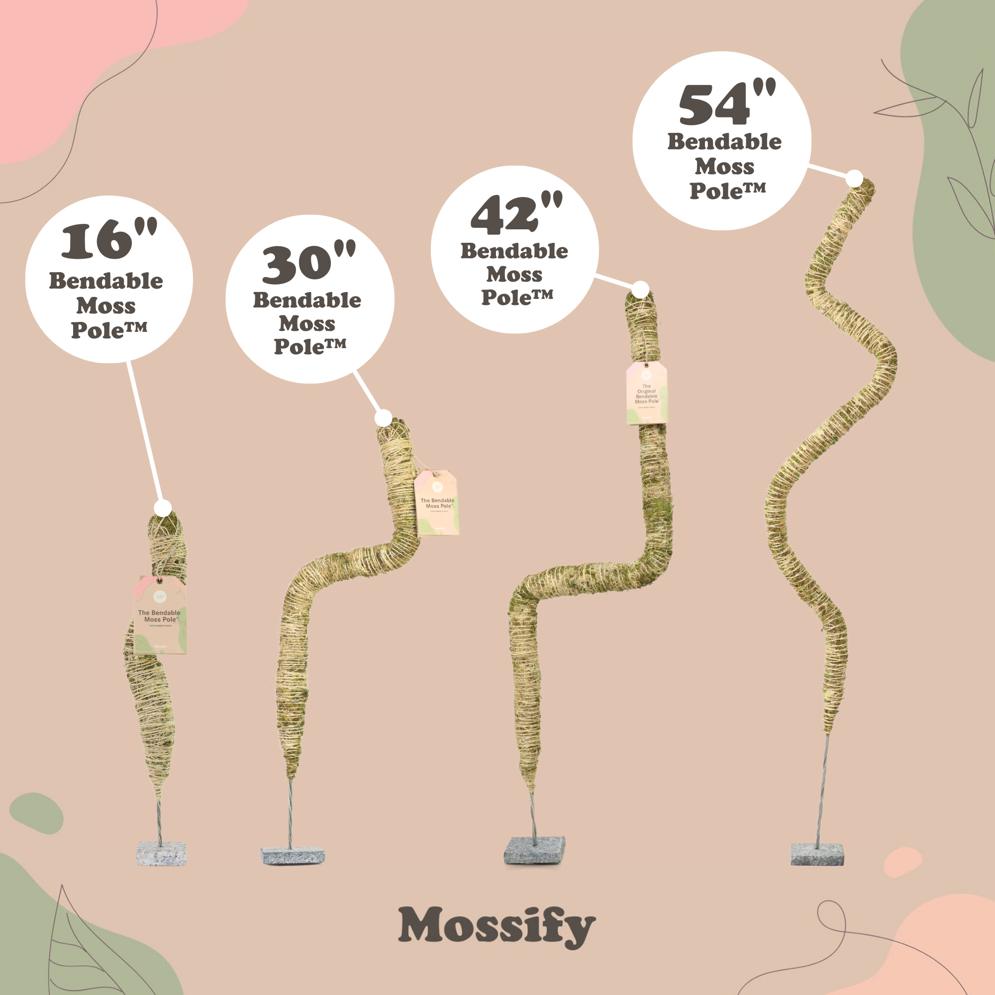 The Original Bendable Moss Pole™ - Best Seller (Pins Included)
