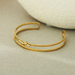 TIED: Knot Detailed Stacked Bracelet in Gold