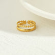 TIFFANY Double Stacked Beaded Gold Ring