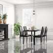 Zaya 5-Piece Rectangular Glass Dining Set for Small Spaces-Black