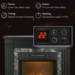 Easton Electric Mantel Wood Surround Freestanding Fireplace Heater with Overheating Protection-Black