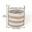 Tom - Seagrass Planter With White Stripes