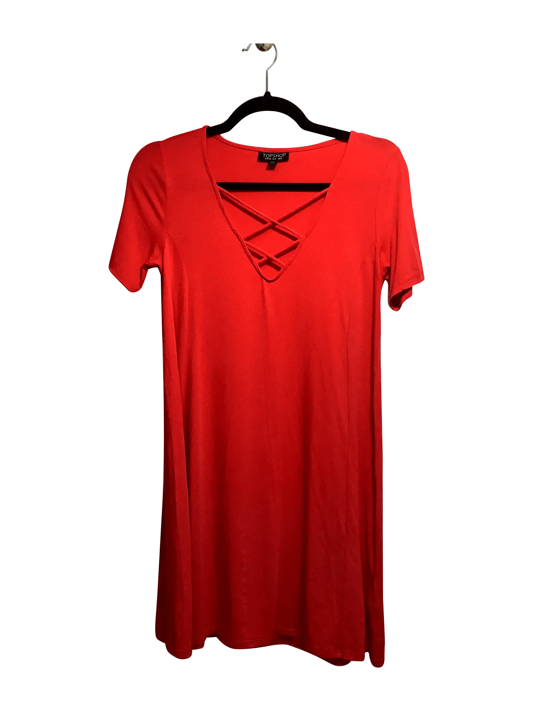 TOPSHOP Regular fit Midi Dress in Red  -  4