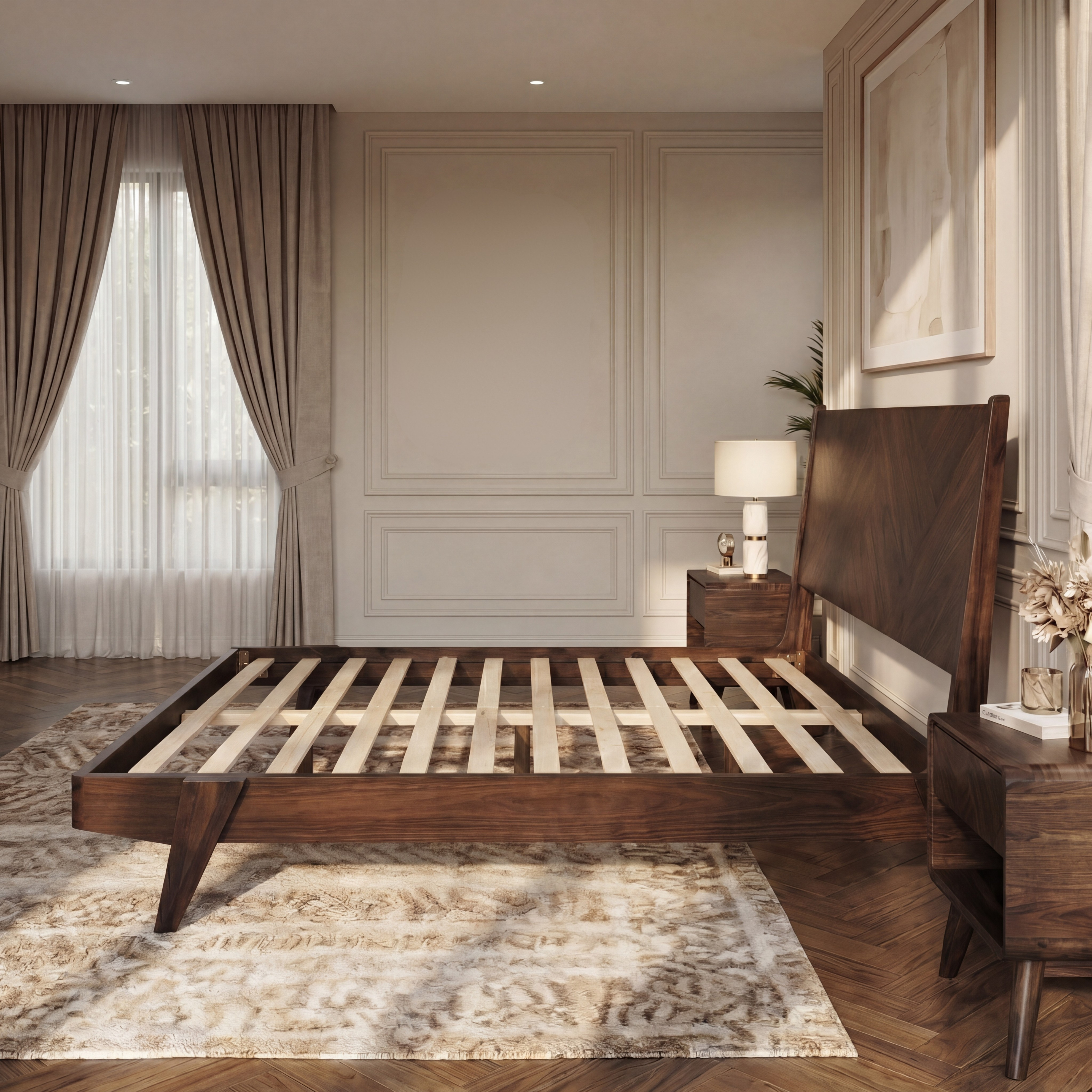 Gazelle Solid Wood Bed Frame