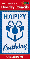 Stencil 10x15 cm Sentiment Birthday