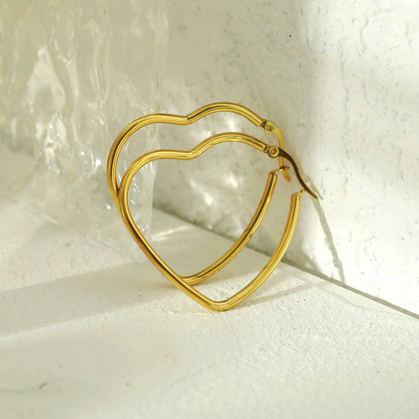 TUMBLE: Heart Shaped Hoop Earrings