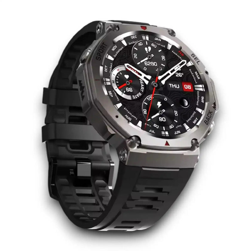 TUTT GPS Smart Watch – Advanced Outdoor Navigation; AI Health Tracking Always-on display G8