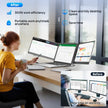 TUTT 15.6″ Dual Screen Portable Monitor, Silver Ultra Thin & Light |USB-C + HDMI Setup, Built-In Speaker + Leather Bag | H5 Video Transmission Cable Included P7