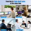 TUTT 15.6″ Dual Screen Portable Monitor, Silver Ultra Thin & Light |USB-C + HDMI Setup, Built-In Speaker + Leather Bag | H5 Video Transmission Cable Included P7