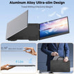 TUTT 15.6″ Dual Screen Portable Monitor | Single USB-C Cable Setup |  Silver Ultra Thin & Light, Built-In Speaker + Leather Bag | P7 Pro