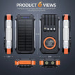 TUTT Solar Power Bank 30,000mAh Rugged Magnetic Wireless Power Bank | MagSafe Built-in Cable, Flashlight | USB-C/Lightning/Micro-USB S5