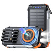 TUTT Solar Power Bank 30,000mAh Rugged Magnetic Wireless Power Bank | MagSafe Built-in Cable, Flashlight | USB-C/Lightning/Micro-USB S5