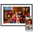 TUTT 15.6” Digital Photo Frame | WiFi Touch Screen Internal 32 GB | Frameo App | Tabletop or Wall-Mounted | 128GB Micro SD + Reader (Optional)
