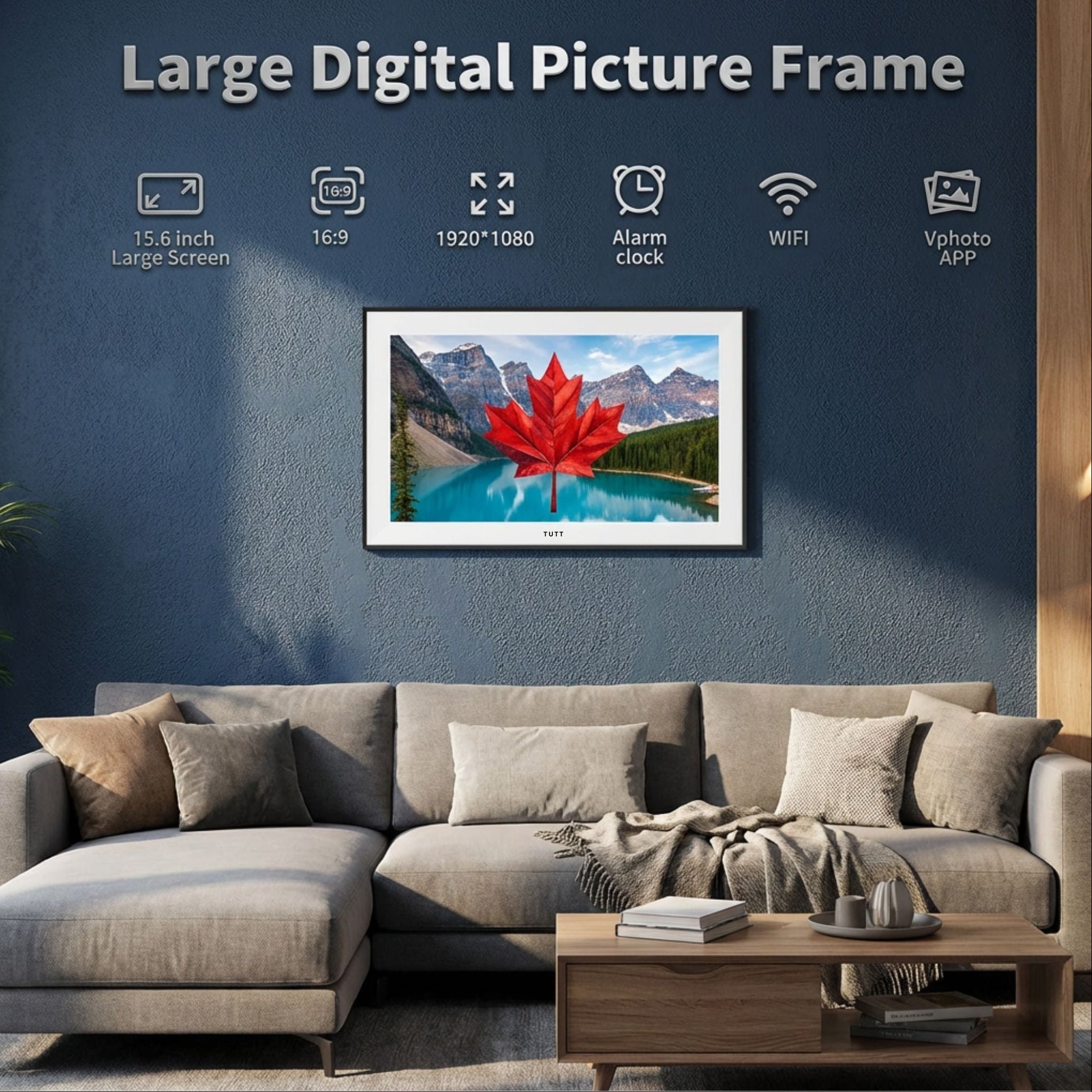TUTT 15.6” Smart Digital Calendar & Chore Chart | Photo and Video Frame | Smart Touchscreen Display Family Organizer